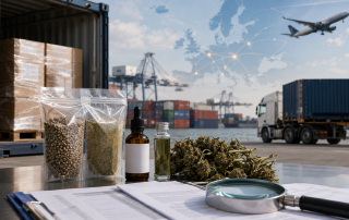 imagen representando las exportaciones de productos de cannabis entre paises de la uee